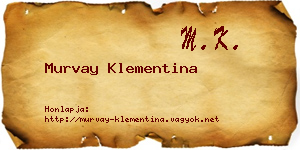 Murvay Klementina névjegykártya